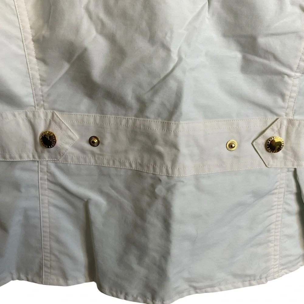 Ralph Lauren Reversible Vest Ivory Aqua Blue Gold Hardware Size Medium - Picture 15 of 15